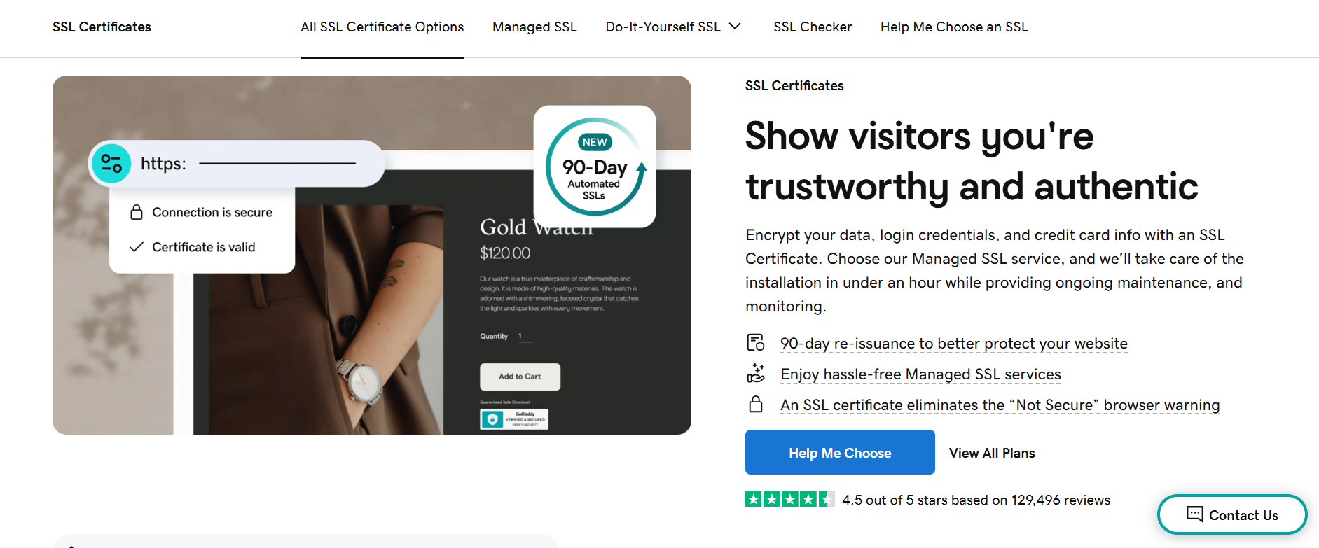Godaddy SSL Home page
