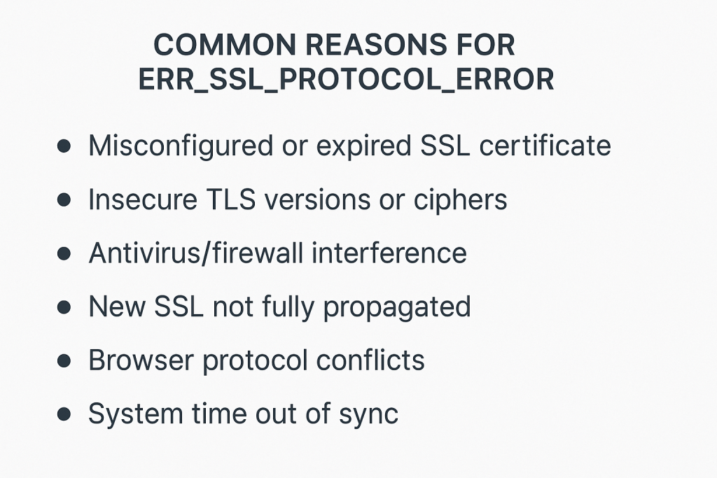 Common Scenarios Where the ERR_SSL_PROTOCOL_ERROR Occurs