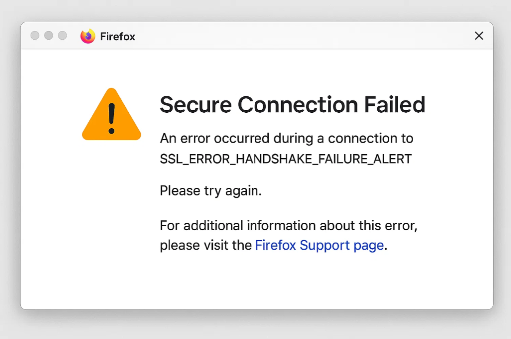 Fix SSL_ERROR_HANDSHAKE_FAILURE_ALERT 