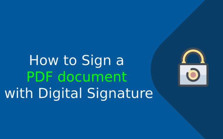 How to Sign a PDF Document with Digital Signature