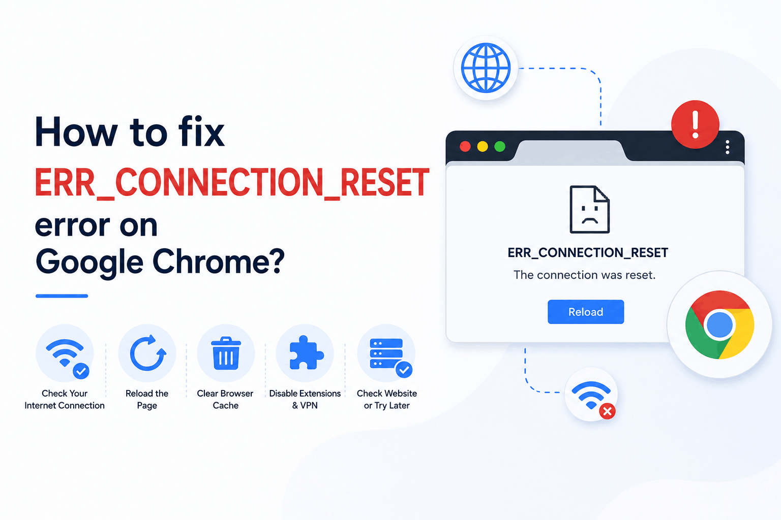 How to fix ERR_CONNECTION_RESET error on google chrome?