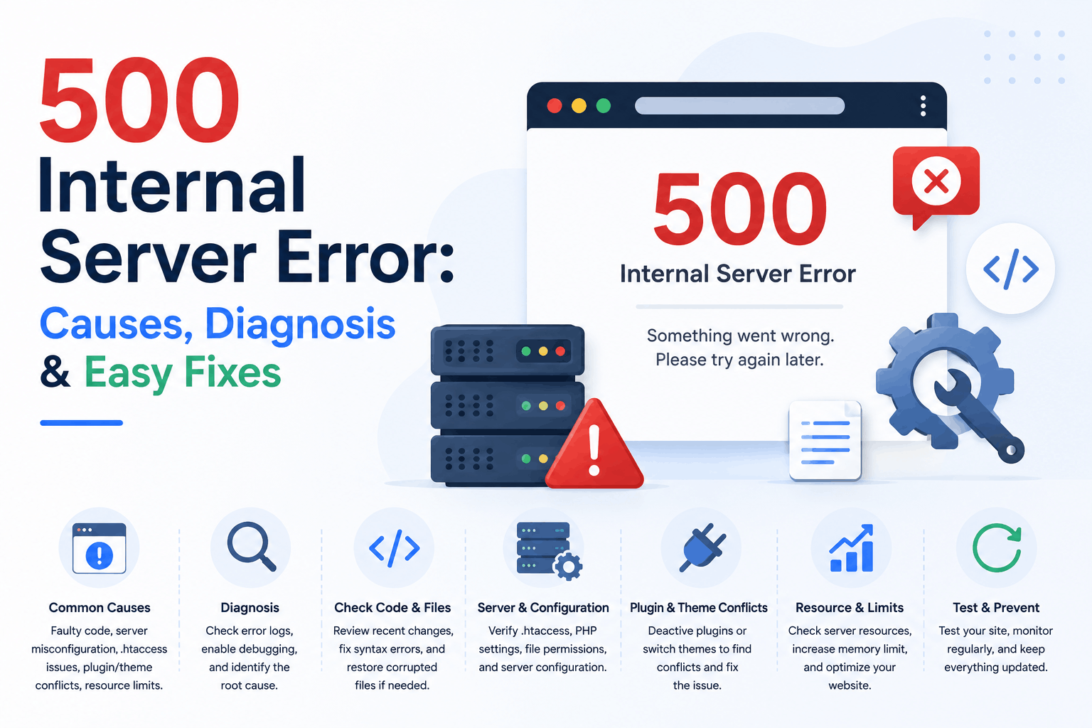 How to Fix the 500 Internal Server Error in Websites & WordPress