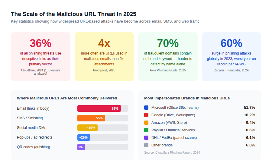 Scale of the malicious URL threat in 2025
