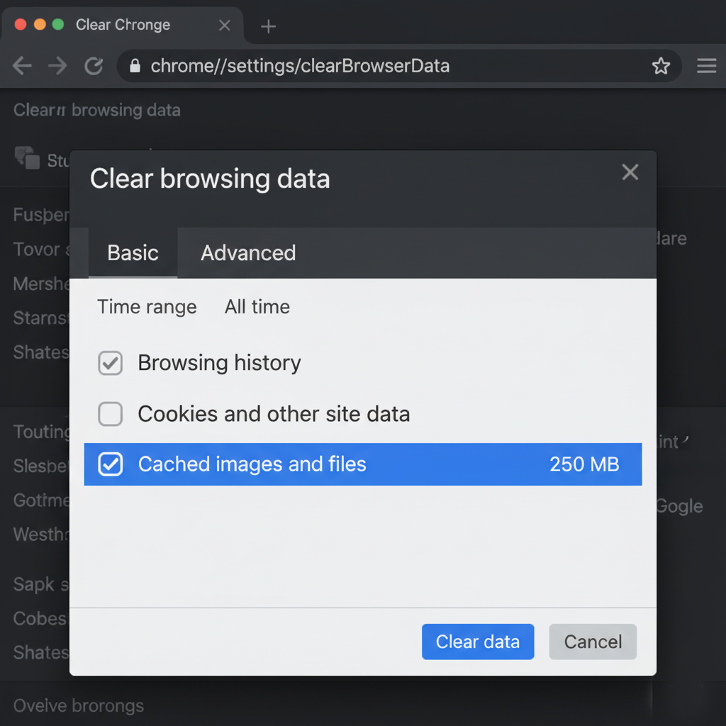 Clear Browser Cache and Cookies