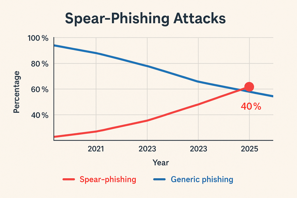 40% of phishing attacks in 2025 are spear-phishing