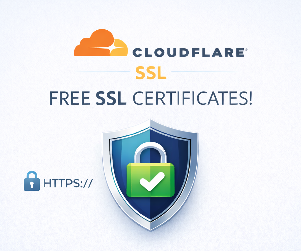 Cloudflare Free SSL Certificate Security Illustration
