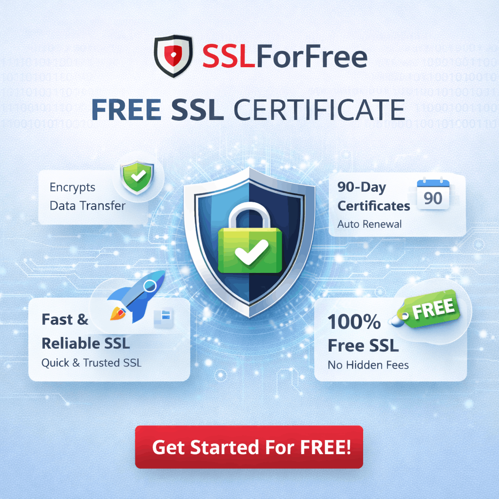 SSLForFree Free SSL Certificate Illustration