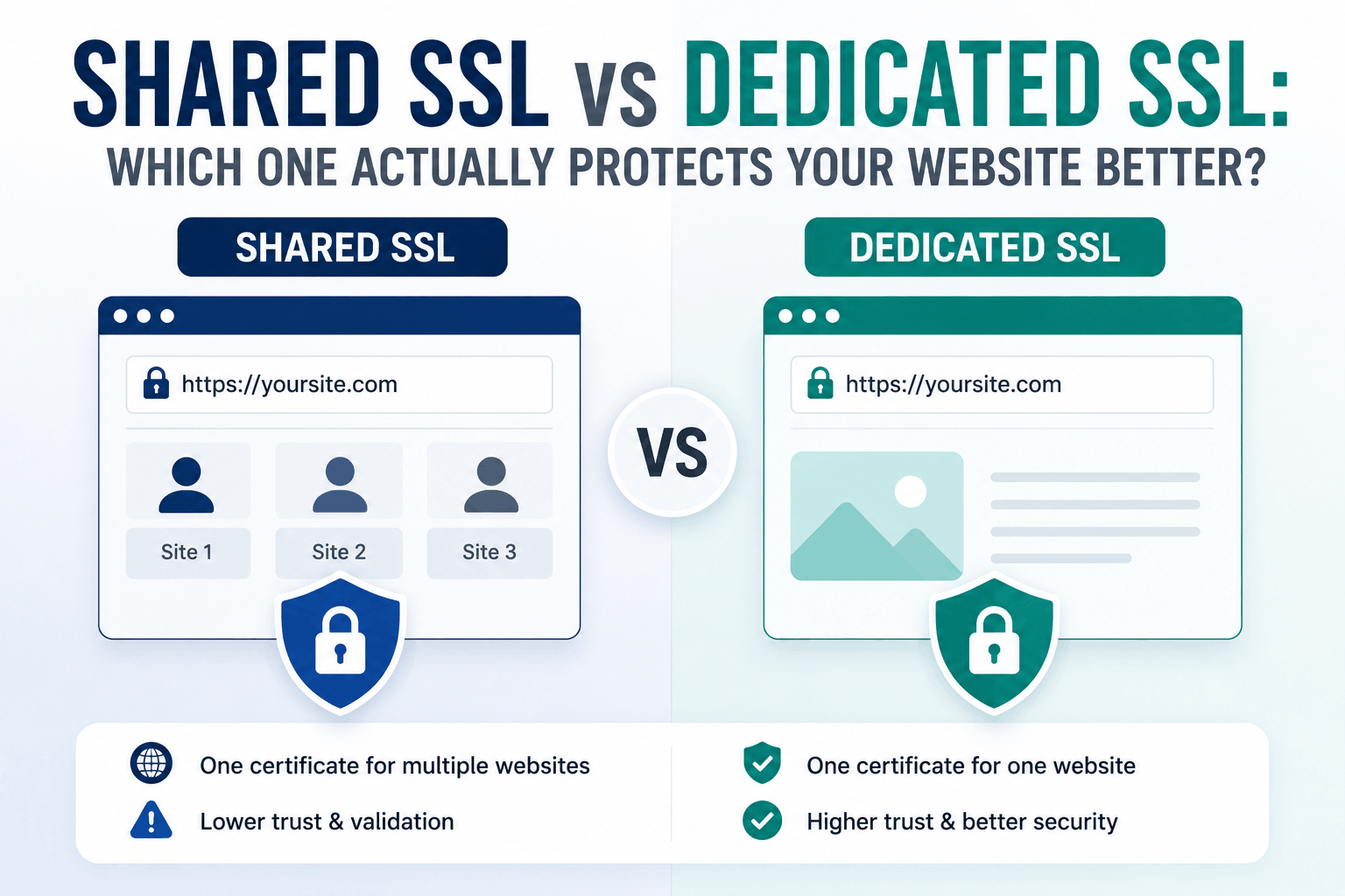 Shared SSL Certificate vs Dedicated SSL Certificate: The Real Difference in 2026